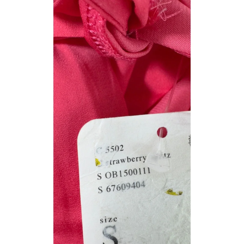 Free People Strawberry‎ Spritz Top Womens S Pink Tie Front Smocked Boho Coquette